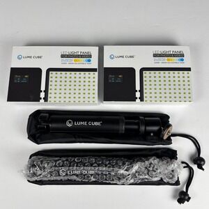 Lume Cube LED Light Panel Bi-Color 3200-5600K LC-PANEL1 Black 2PK Tripod Stands